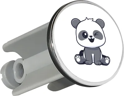 Produktbild von Huuraa Waschbeckenstöpsel Panda Comic 4cm höhenverstellbar Abflussstopfen Geschenkidee