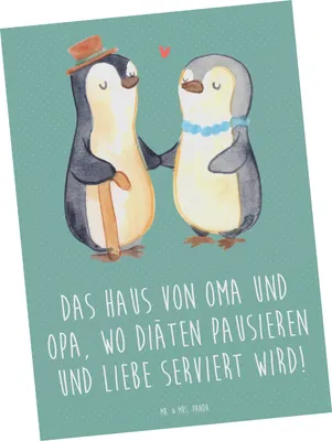 Produktbild von Mr. & Mrs. Panda Postkarte Großelternliebe - Meeresbrise - Geschenk, Liebe, Familienleben, Ansichtskarten, Diät, Generationen, Großeltern, Weisheit, Fotokarte, Lächeln
