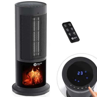 Produktbild von Balter HT-04 Heizlüfter mit Keramikheizung – Sofortwärme, Kamineffekt, Oszillation, Fernbedienung, Timer, Schlafmodus, 3 Modi, Thermostat 15–35°C,