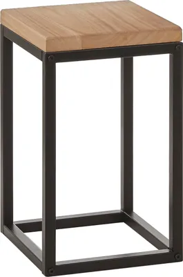 Produktbild von Mica Decorations Oskar Beistelltisch - L25 x B25 x H42 cm - Holz, Metall - Schwarz