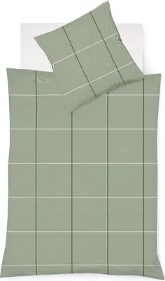 Produktbild von Fleuresse Lech Edelflanell Bettwäsche 155x220 Karo lindgrün grün  604311-05