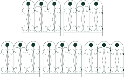 Image de Clôture de jardin 5 pcs Vert Acier