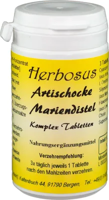 Produktbild von Herbosus Artischocken-Komplex Tabletten – Mit natürlichen Pflanzenextrakten