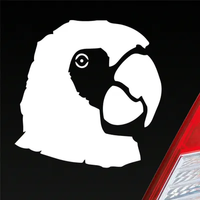 Produktbild von Auto Aufkleber Papagei Ara Vogel Bird Tier Tuning 10x10 cm Weiss Glanz Sticker Heckscheibenaufkleber