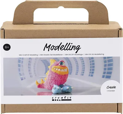 Mini Kreativ Set Modellieren, Monster Freddy, Neonpink