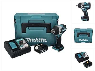 Image de Makita DTW 701 RT1J Clé à choc sans fil 18 V 700 Nm 1/2'' XPT Brushless + 1x batterie 5,0 Ah + chargeur + Makpac