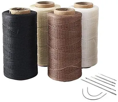 Leder-Gewachster Faden 4x260m 0,8mm mit 7 Nähnadeln