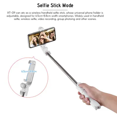 Obrázek produktu pro 5dílný výsuvný selfie tyč, integrovaný univerzální držák na telefon, stolní stativ s BT dálkovým ovládáním, bezdrátové ovládání s dosahem 10 m pro iPhone,