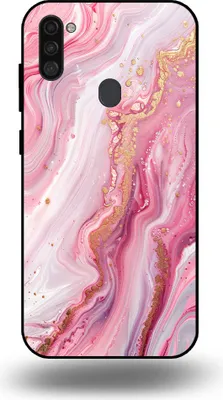 Produktbild von Smartphonica Handytasche passend für Samsung Galaxy A11 mit Marmordruck - TPU Rückseitenschutzhülle Marmordesign - Pink