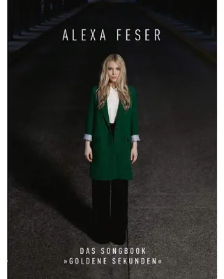 Produktbild von Alexa Feser: Goldene Sekunden - Songbook für Klavier, Gesang, Gitarre mit bunter herzförmiger Notenklammer