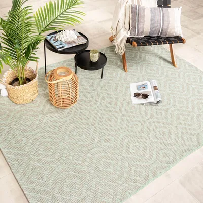 Produktbild von In- & Outdoor Teppich - Summer Retro Mint - 280x380cm - Modern, Retro - Balkon, Garten / Terrasse -  FRAAI | Home & Living