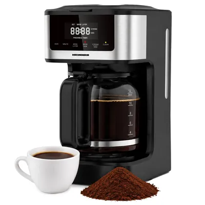 Productafbeelding van Heinner HCM-DD900BKSS, Koffiezetapparaat voor filterkoffie, 1,8 liter, Geschikt voor gemalen koffie, 900 W, Zwart, Roestvrij staal