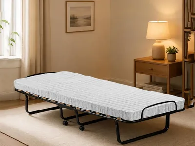 Immagine prodotto di Talamo Italia Letto Pieghevole Banzi 80x200 cm Nero, Materasso Incluso Imbottito Italy