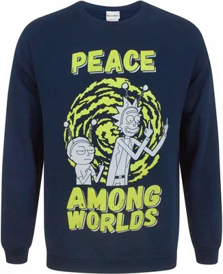 Produktbild von Rick And Morty - Mikina "Peace Among Worlds" pre mužov NS7314 (XXL) (Marineblau)