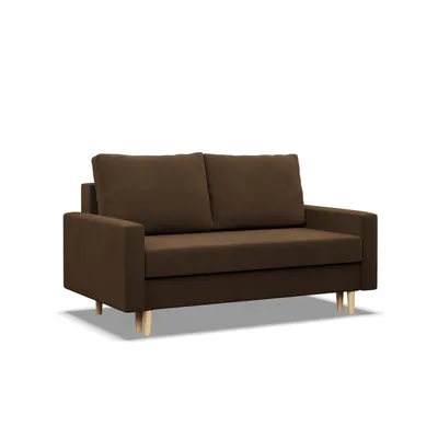 Produktbild von Wohnzimmer Sofa mit Schlaffunktion, Sofa 2-Sitzer BLANK, Wendekissen, Bonell, Braun