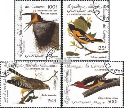 Produktbild von Briefmarken Komoren 1985 Mi 726-729 (kompl.Ausgabe) gestempelt 200.Geburtstag von John James Audubon
