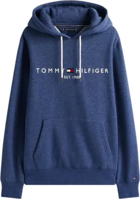 Produktbild von Tommy Hilfiger Hoodie Baumwolle blau Kapuze meliert