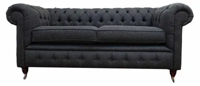 Immagine prodotto di Divano Chesterfield Tappezzeria Mobili Due Posti Divani Tessuto Grigio