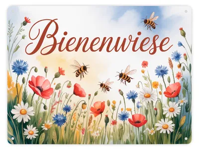Produktbild von Wildblumenwiese BienenwieseMetallschild XXL in 28x38 cm Garten