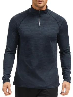 Productafbeelding van Heren Langarm T-shirt met Halve Ritssluiting
