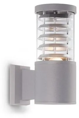 Image de Ideal Lux Tronco AP1, Applique d'extérieur, Gris, Aluminium, Verre, IP44, Entrée, Transparent