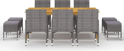 Produktbild von vidaXL 11-tlg. Garten-Essgruppe Grau