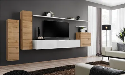 Image de Meuble-paroi Salon Set 7pcs TV Stand Nouveau Etagère Luxe Moderne Design Meubles