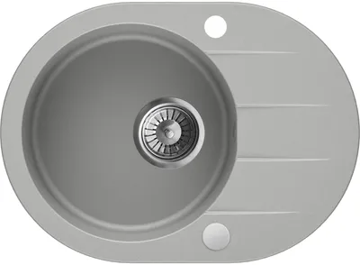 Produktbild von Granitspüle - Spülbecken - Küchenspüle - 58 x 42 cm - Beton - Einbauspüle - Halbmatte Oberfläche - Platzsparend und Elegant - mit Siphon - Coast 50