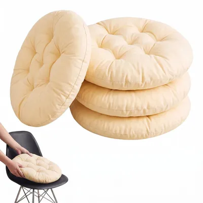 Image de Lot de 4 coussins ronds de 40 cm, pour une utilisation intérieure et extérieure