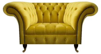 Produktbild von Gelber Chesterfield Sessel Designer Einsitzer r Stoffsessel