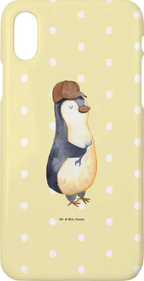 Produktbild von Mr. & Mrs. Panda Iphone 10 Handyhülle Wenn Papa es nicht reparieren kann, sind wir am Arsch - Gelb Pastell - Geschenk, Pinguin, Vatertag, Handy, Schraubenschlüssel, Case