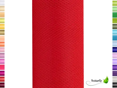 Produktbild von 9m Rolle Tüll 50cm, Farbauswahl:rot 250