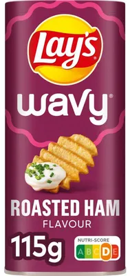 Produktbild von Lay's Wavy Chips Gerösteter Schinken 115g – Knusprige Kartoffelchips