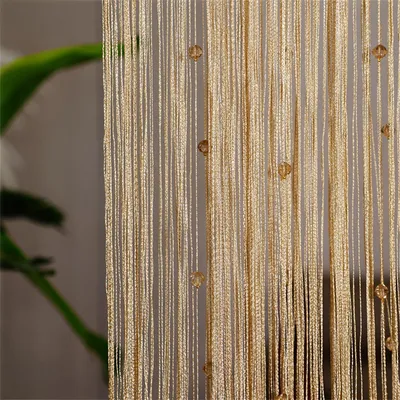 Produktbild von Fadenvorhang mit Perlen 100x200cm Gold