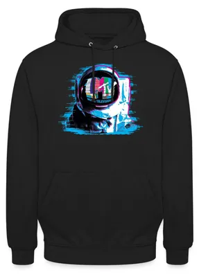 Produktbild von Spreadshirt MTV Astronaut Mit MTV-Logo Uni Hoodie, XL, Schwarz