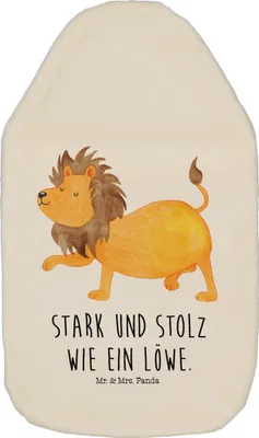 Produktbild von Mr. & Mrs. Panda Wärmekissen Sternzeichen Löwe - Weiß - Geschenk, Geburtstag Juli, Wärmflasche, August, Bettflasche, Flauschige, König Der Tiere, mit Bezug