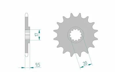 Image de AFAM Pignon avant autonettoyant en acier - 420