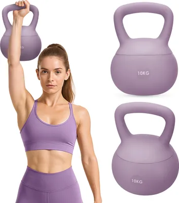 Produktbild von Gymtek® Weiche Kettlebell Hantel - 10kg Gewicht - Kugelhantel, Schwunghantel, Kugelgewicht für Home Gym, Fitness, Pilates, Krafttraining