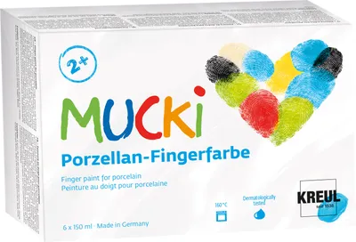 Produktbild von Kreul Kinder MUCKI Porzellan-Fingerfarben Set 6x150 ml