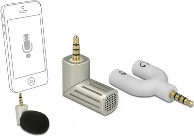 Produktbild von DeLOCK 65893, Smartphone-Mikrofon, -38 dB, 50 - 16000 Hz, 2200 Ohm, Unidirektional, Kabelgebunden