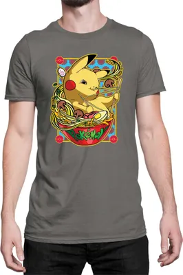 Zdjęcie produktu dla Męska Koszulka Japan Manga Anime Comics Pokemon 041, Man 2XL / Ciemnoszary