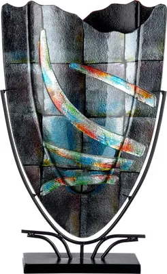 Produktbild von Casablanca by Gilde Glasart ovale Dekovase Varosia, handbemalt H. 58 cm,39329
