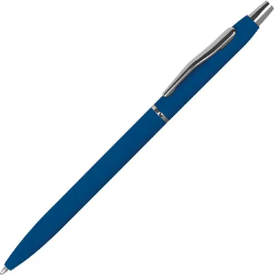 Produktbild von 10 Kugelschreiber / aus Metall / gummiert / Farbe: blau