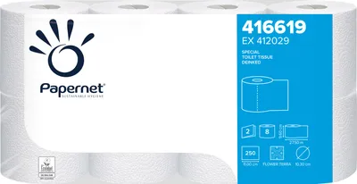 Produktbild von Papernet Toilettenpapier 416619, 8 Rollen, 2-lagig - Karton  | Karton (8 Packungen)