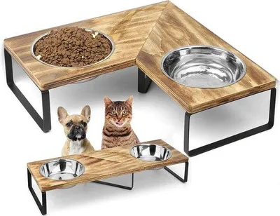 Produktbild von Famanu Futterstation mit Wasserbehälter - für Katzen und Hunde