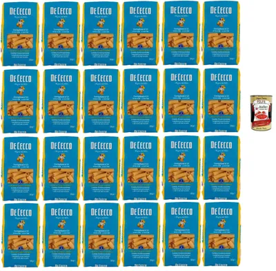 Produktbild von De Cecco Tortiglioni Pasta, 24 x 500g Packung, Hartweizengriesspaghetti, Italienische , + Italian Gourmet polpa 400g