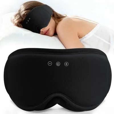 Image de Masque de sommeil, masque 3D pour femmes et hommes, respirant, occultant, en Coton et bambou (noir)