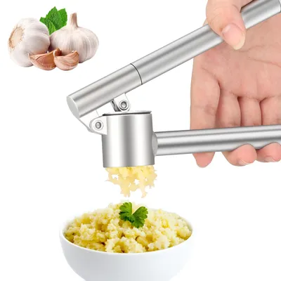 Knoblauchpresse aus Edelstahl, spülmaschinengeeignet, robust