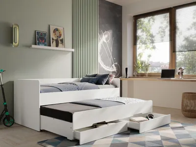 Zdjęcie produktu dla Duo 39 - Łóźko Piętrowe Z Szufladami Pb0010-Biały Laminat Pb0010-Biały Laminat 39 B