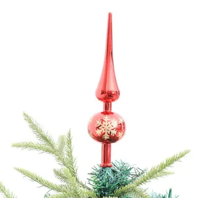 Weihnachtsbaum-Topper, Kunststoff, 23x6x6 cm, Rot, mit Pailletten